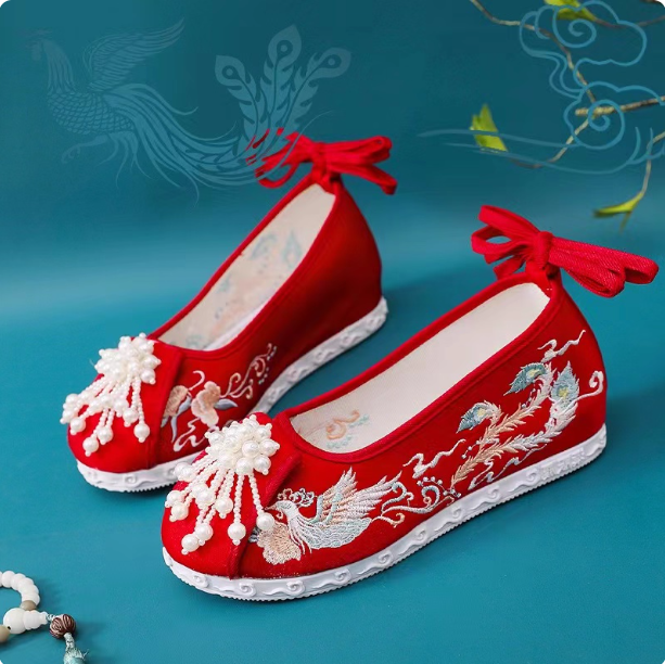 [荣华]Hanfu shoes, antique style embroidered shoes