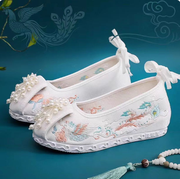 [荣华]Hanfu shoes, antique style embroidered shoes