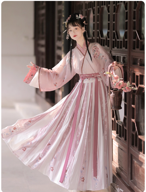 [花谷子] waist length pleated skirt Ruqun Wei Jin style