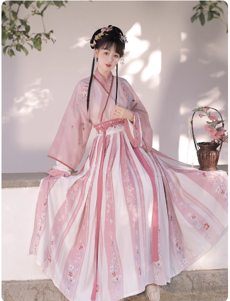 [花谷子] waist length pleated skirt Ruqun Wei Jin style