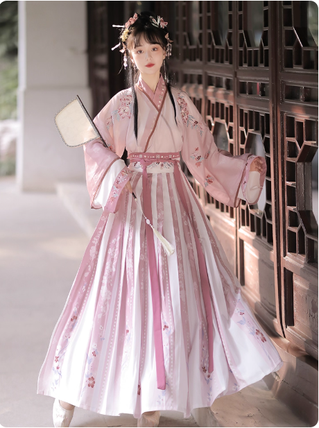 [花谷子] waist length pleated skirt Ruqun Wei Jin style