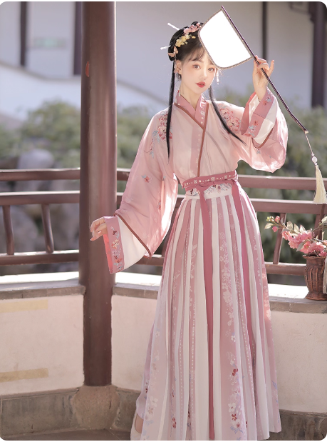 [花谷子] waist length pleated skirt Ruqun Wei Jin style