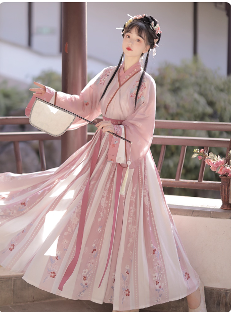 [花谷子] waist length pleated skirt Ruqun Wei Jin style