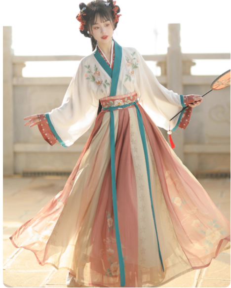 【梦三笙】Wei Jin Dynasty Hanfu Qi Waist Ruqun Dress Set