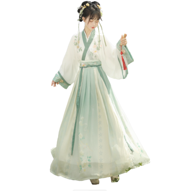 【梦三笙】Wei Jin Dynasty Hanfu Qi Waist Ruqun Dress Set