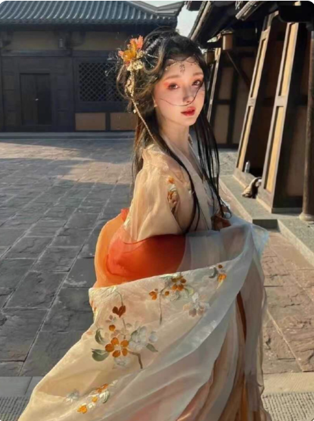 [玉人歌]Tang style chest length Ruqun large sleeved Hanfu suit