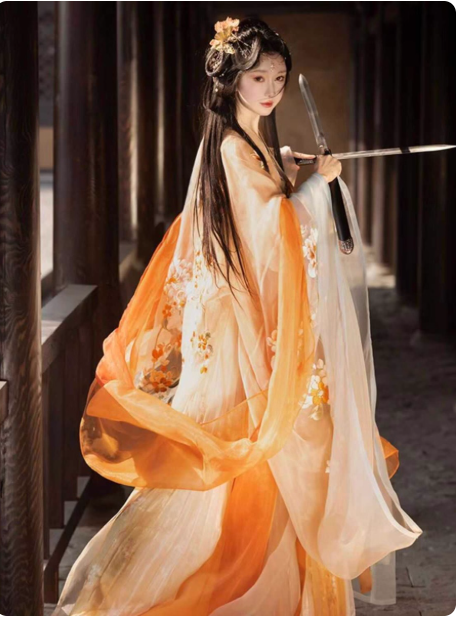 [玉人歌]Tang style chest length Ruqun large sleeved Hanfu suit