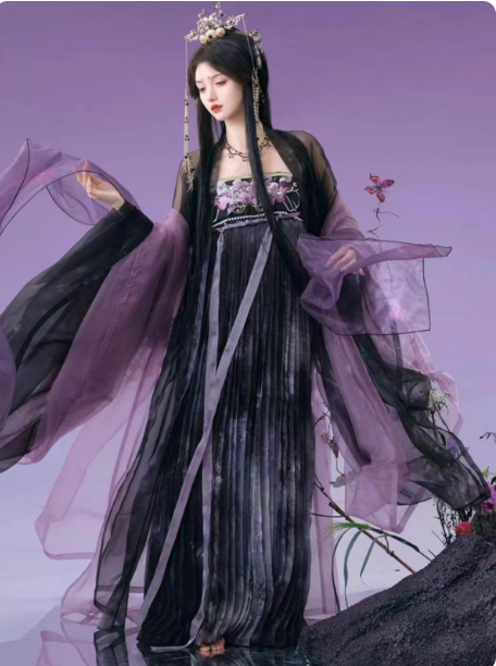 [黑山茶]Tang style Hanfu Camellia Embroidered Ruqun Set