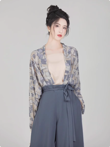 [阡陌]Song Dynasty Modern Hanfu Dress Song Pants Set