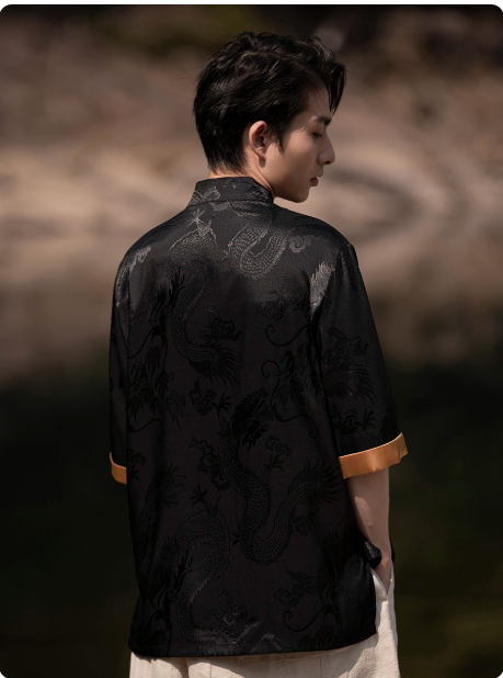 Men’s Traditional Tang Suit Embroidered Chinese style Shirt