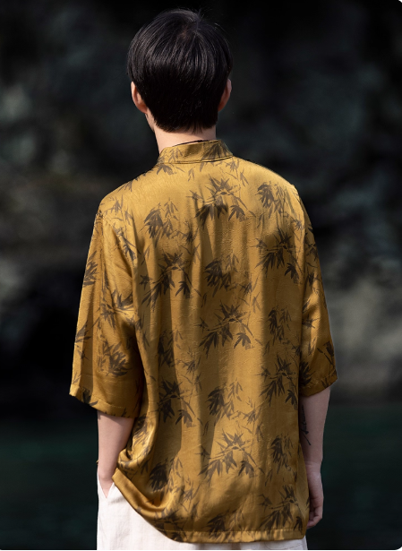 Chinese style short sleeved shirt Tang suit