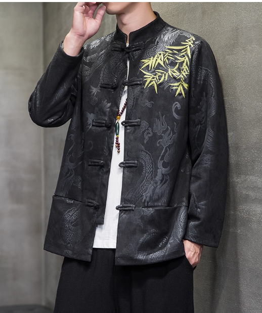 [青竹】New Chinese style top coat Tang Suit Coat