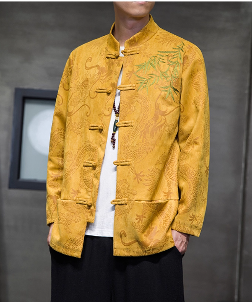 [青竹】New Chinese style top coat Tang Suit Coat