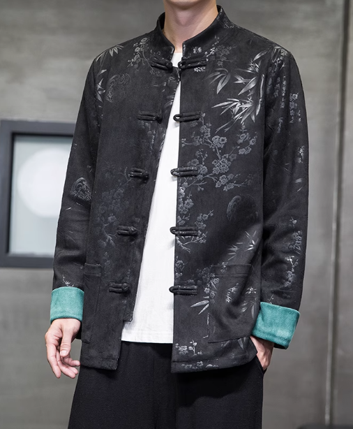 [ 墨竹】New Chinese style top coat Tang Suit Coat