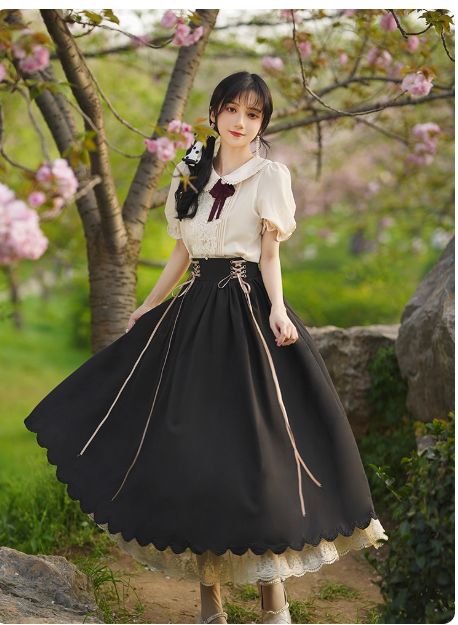 French court style Hanfu dress short sleeved  suit