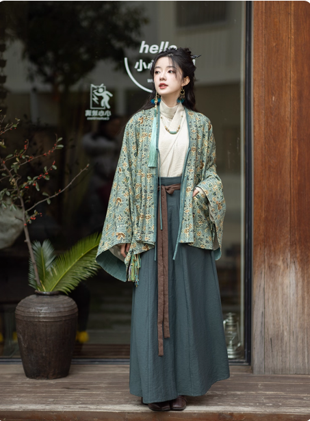 【雨水:青鸟泉】Wei Jin style New Chinese style Hanfu suit set