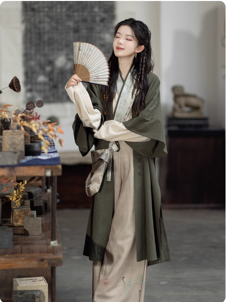 【秋分:云野】Song style long shirt, short shirt, Song pants, new Chinese Hanfu