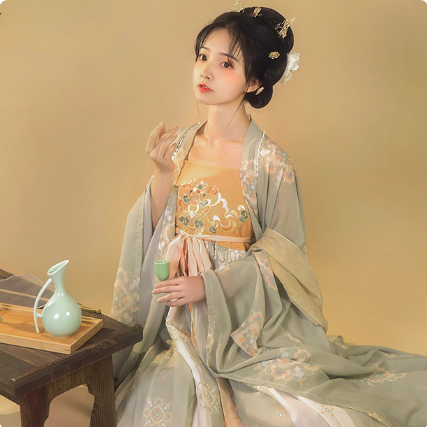 【片羽惊鸿】Complete set of Tang style elegant Hanfu Ruqun