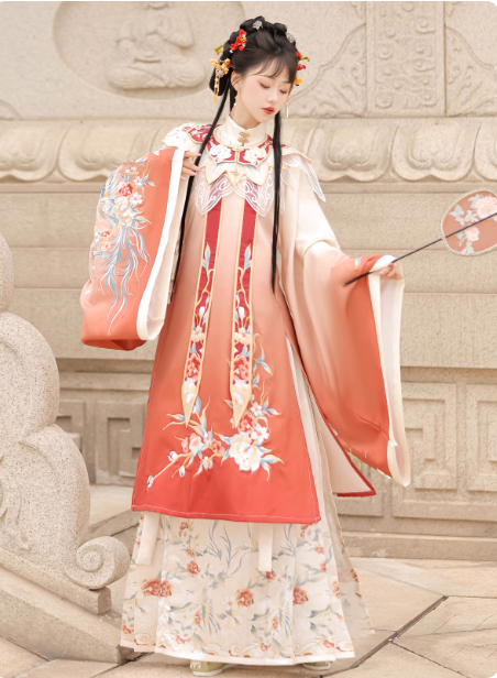 【青羽鸾鸟】Ming Dynasty Hanfu Chinese style Aoqun horse face skirt embroidery set
