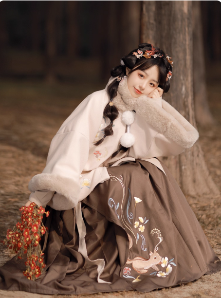 [松鼠果果]Ming Dynasty Hanfu Chinese style Aoqun set