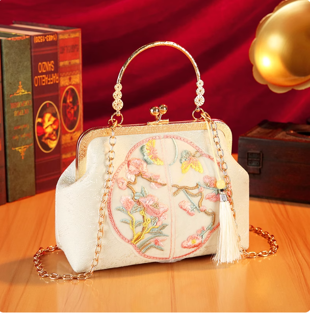 Chinese Hanfu Single Shoulder Embroidered Handbag