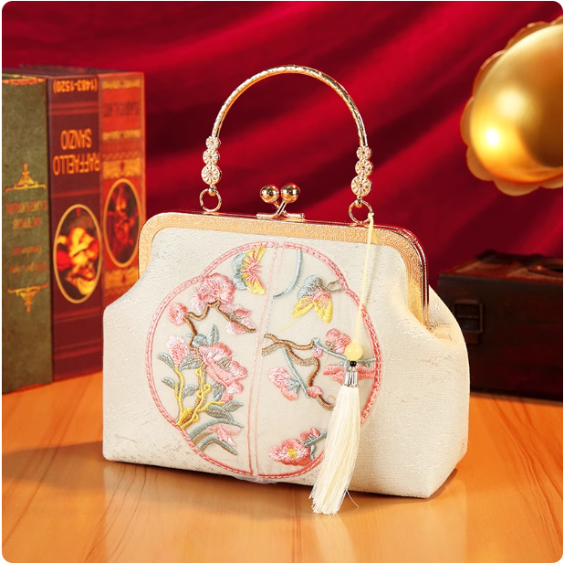 Chinese Hanfu Single Shoulder Embroidered Handbag