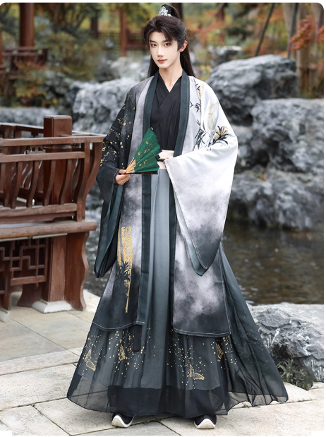 [文墨竹韵]Wei Jin Dynasty Hanfu men's and women's Ruqun CP suit