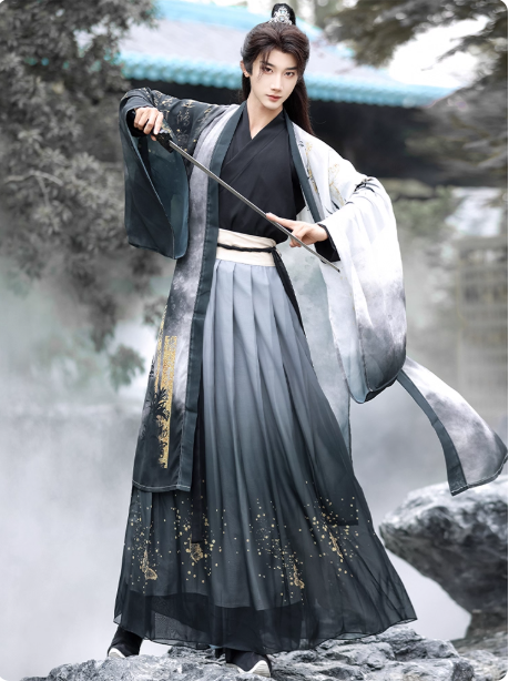 [文墨竹韵]Wei Jin Dynasty Hanfu men's and women's Ruqun CP suit