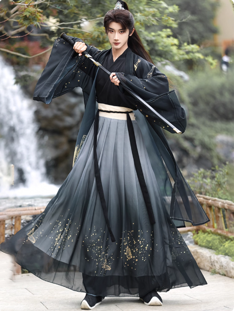[文墨竹韵]Wei Jin Dynasty Hanfu men's and women's Ruqun CP suit