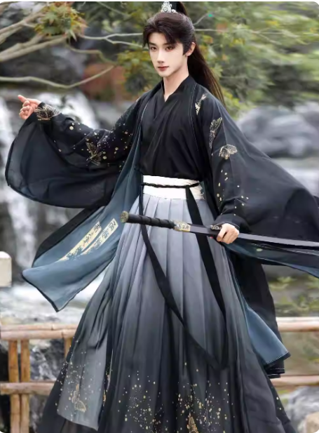 [文墨竹韵]Wei Jin Dynasty Hanfu men's and women's Ruqun CP suit