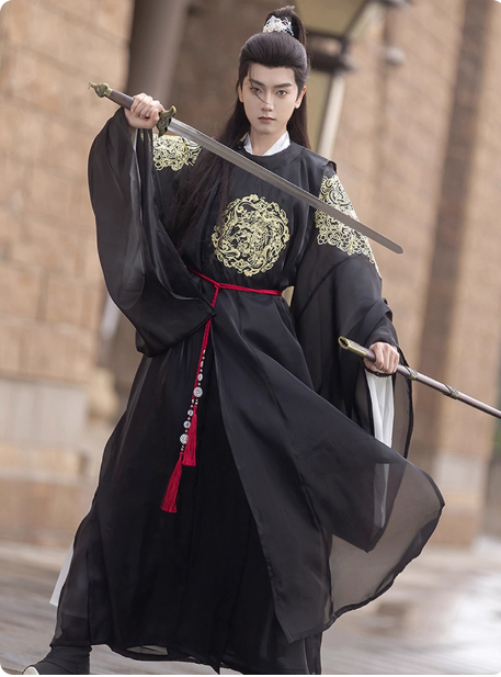 【墨风】Tang Dynasty Embroidered Hanfu Set for Men