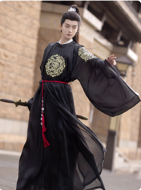 【墨风】Tang Dynasty Embroidered Hanfu Set for Men