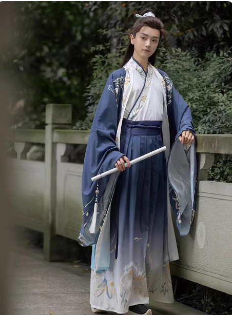 【锦南歌】Wei Jin style men's Hanfu  Ruqun chivalrous suit