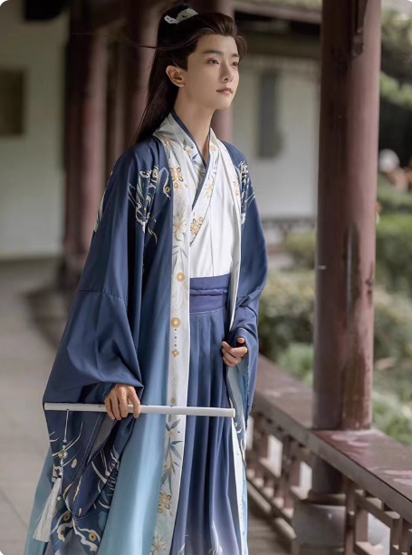 【锦南歌】Wei Jin style men's Hanfu  Ruqun chivalrous suit