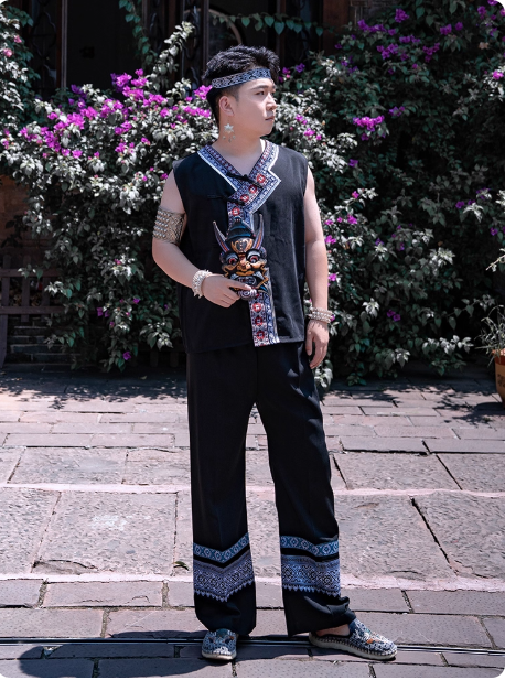 Chinese ethnic minority men's Hanfu Miao ethnic clothing