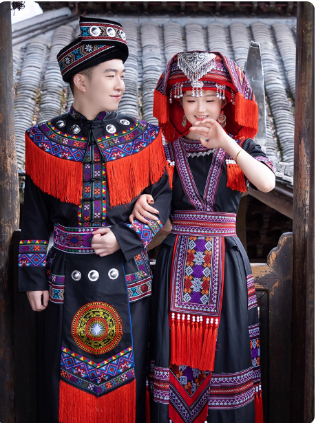 Chinese ethnic minority male Hanfu Yao ethnic clothing