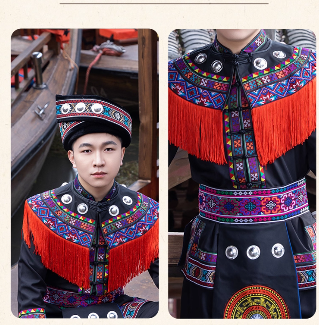 Chinese ethnic minority male Hanfu Yao ethnic clothing