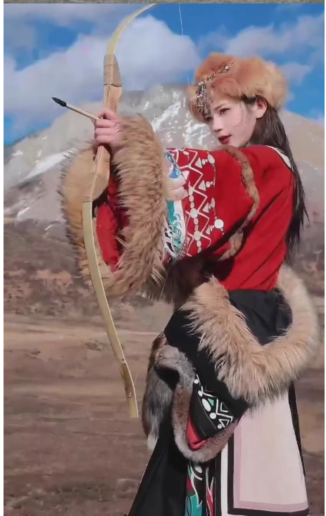 Chinese ethnic minorities Hanfu Tibetan clothing Embroidered rabbit fur clothing unisex