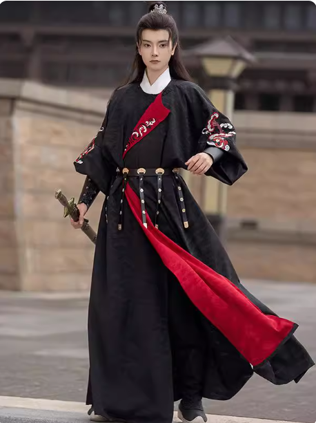 【灵芝】Tang Dynasty men's Hanfu suit, chivalrous ancient costume, Chinese style