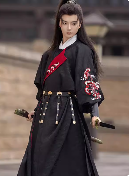 【灵芝】Tang Dynasty men's Hanfu suit, chivalrous ancient costume, Chinese style