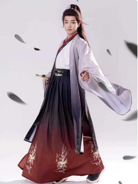 【归来时】Wei Jin style male Hanfu chivalrous embroidery set
