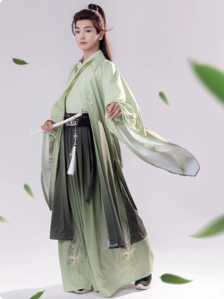 【归来时】Wei Jin style male Hanfu chivalrous embroidery set