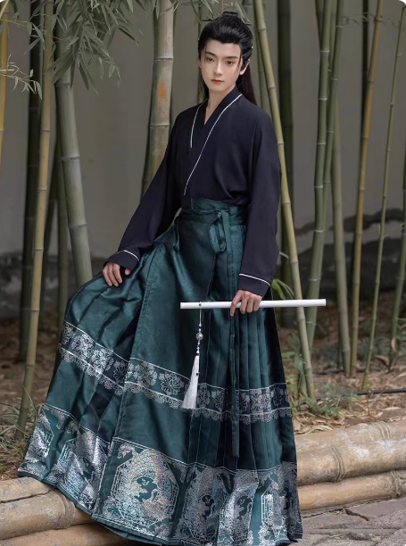 【南屏志】Hanfu horse face skirt men's set couple style