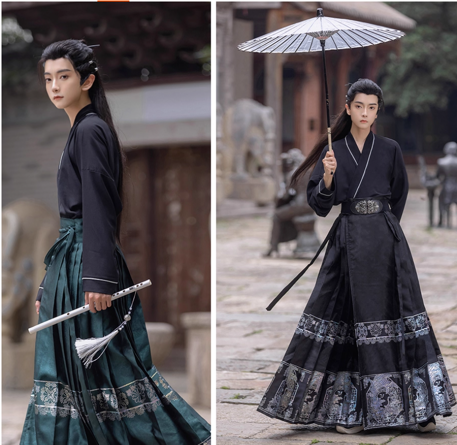 【南屏志】Hanfu horse face skirt men's set couple style
