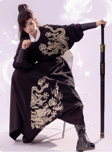 【御龙】Tang style men's Hanfu suit set