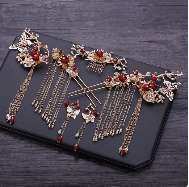 Hanfu headwear tassel Chinese style hair accessory set