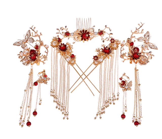 Hanfu headwear tassel Chinese style hair accessory set