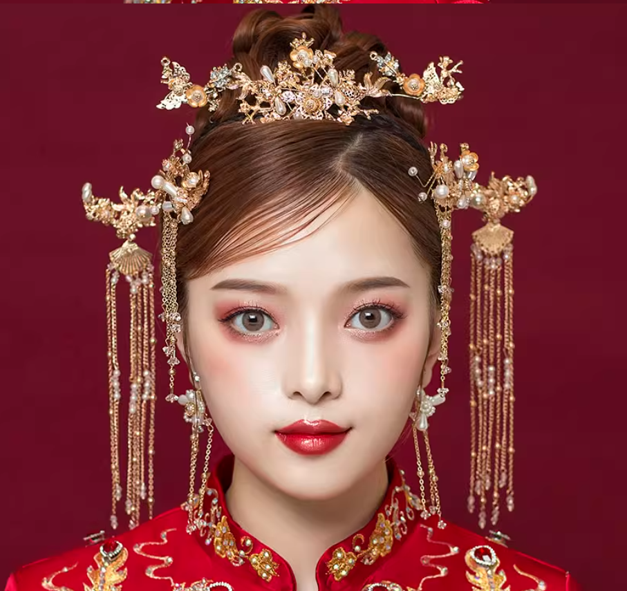 Hanfu headwear tassel Chinese style hair accessory set