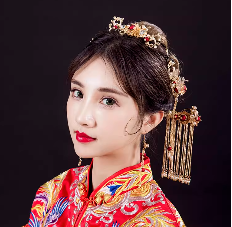 Hanfu headwear tassel Chinese style hair accessory set