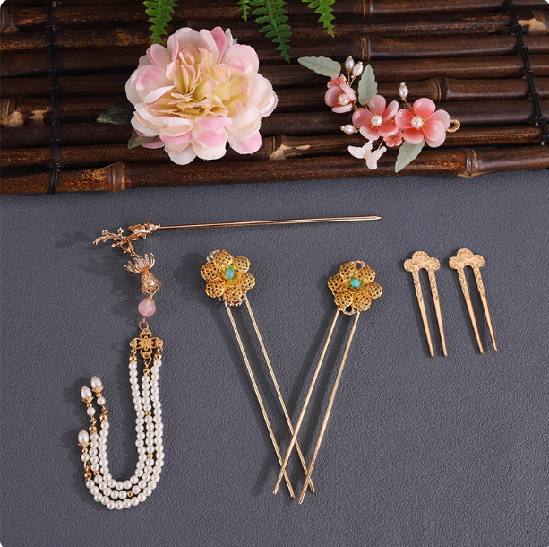 Hanfu Silk Flower Headwear Hairpin Clip Hair Accessories